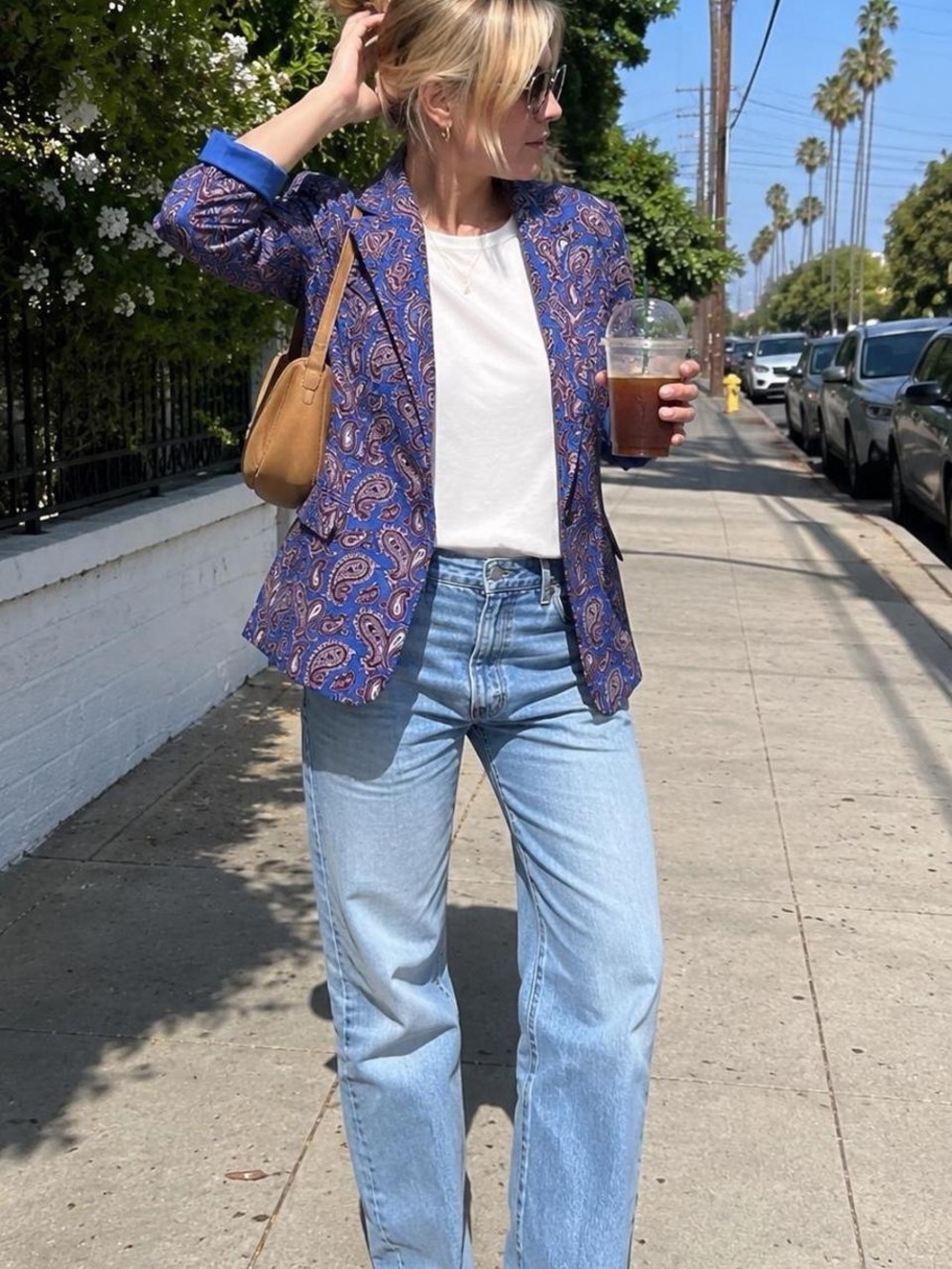 Banana Republic Blue Paisley Blazer with Subtle Rust Accents